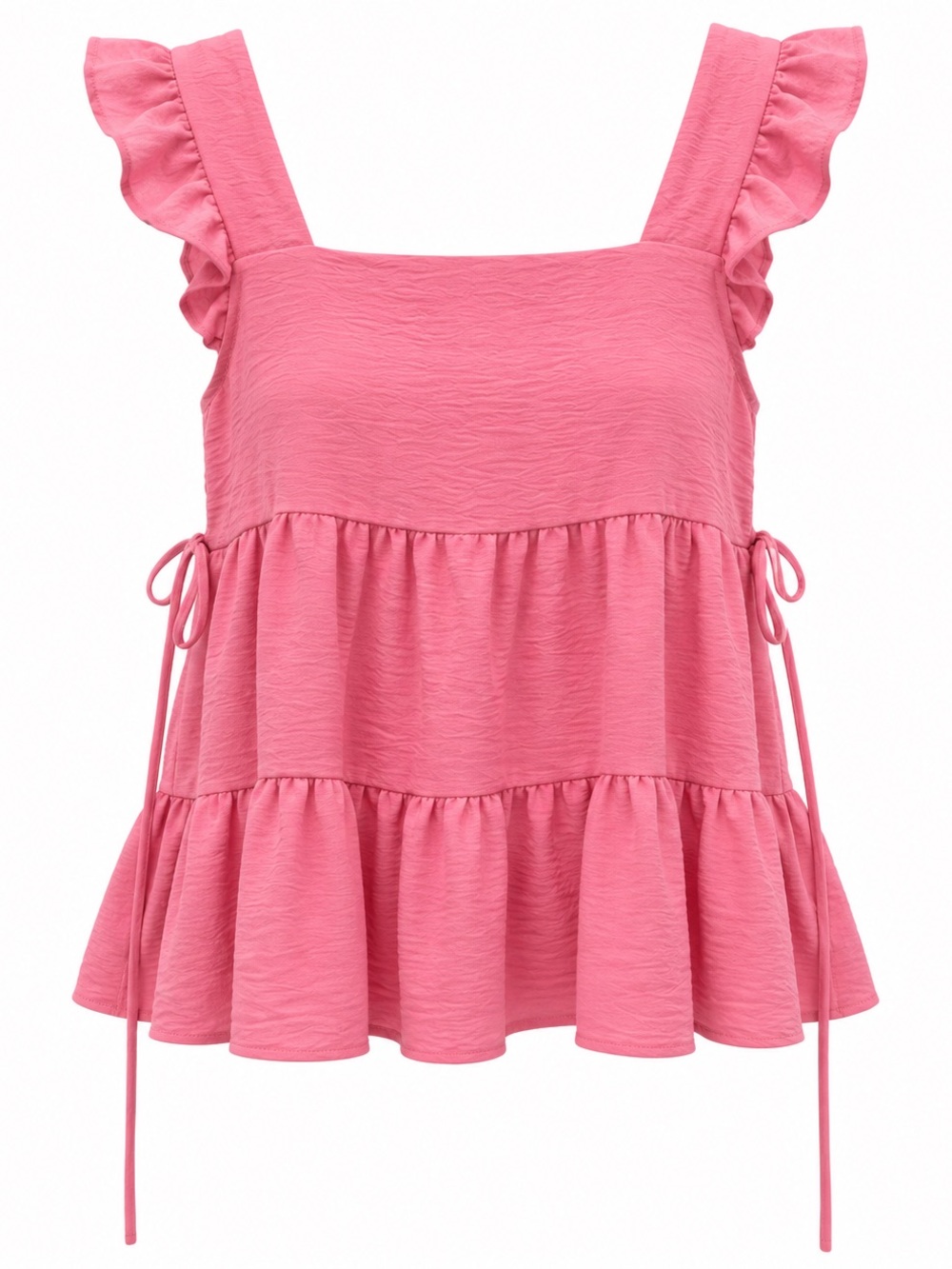 Pink Ruffle Tiered Sleeveless Top - Women
